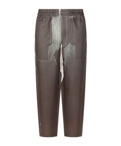 Comme Des Garçons Elastic Waist Casual Pants In Brown