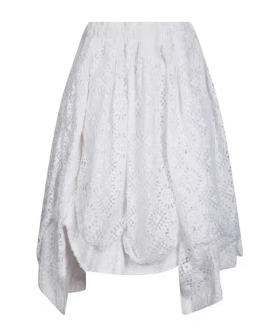 Comme Des Garçons Elastic Waist Casual Pants In White