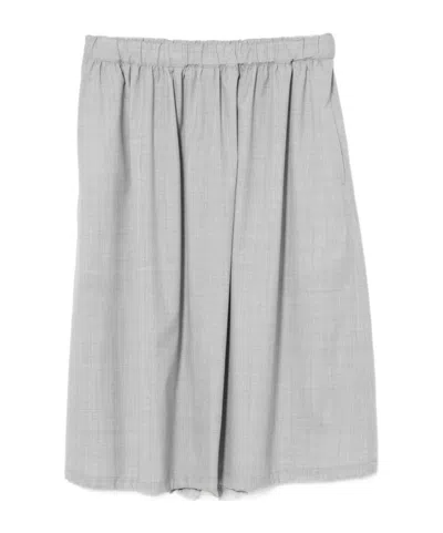 Comme Des Garçons Elastic Waist Midi Skirt In Gray