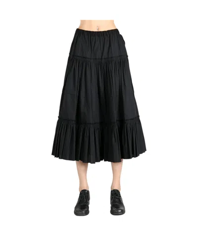 Comme Des Garçons Elastic Waist Multi-layer Ruffle Skirt In Black