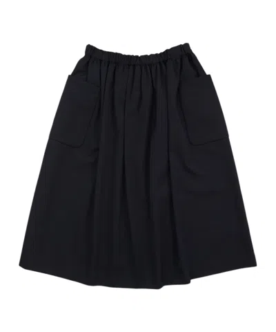 Comme Des Garçons Elastic Waist Skirt In Blue