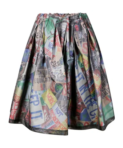 Comme Des Garçons Elastic Waist Skirt In Gray