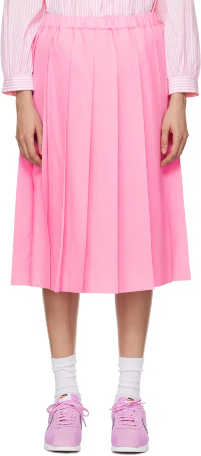 Comme Des Garçons Elastic Waist Skirt In Pink