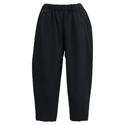 Comme Des Garçons Elastic Waistband Trousers In Black Wool