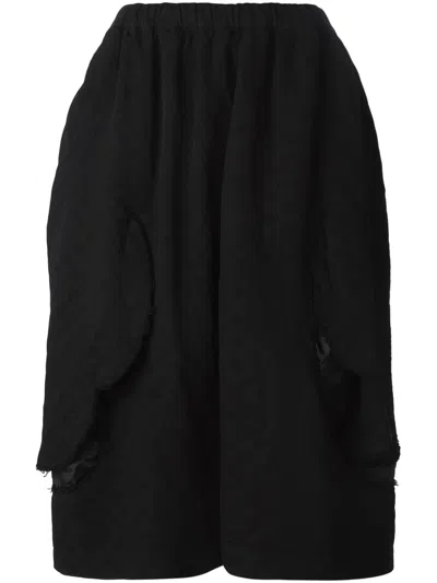 Comme Des Garçons Elasticated Jacquard Skirt In Black
