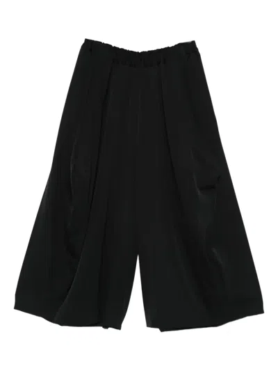 Comme Des Garçons Wide Leg Pinstripe Trousers Side Pockets In Black