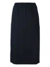 Comme Des Garçons Elasticated-waistband Midi Skirt In Blue