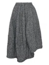 Comme Des Garçons Elasticated-waistband Midi Skirt In Gray