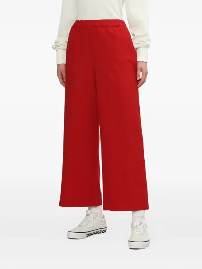 Comme Des Garçons Elasticated-waistband Trousers In Red