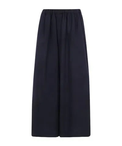 Comme Des Garçons Elasticated Waistband Wide Leg Pants In Blue