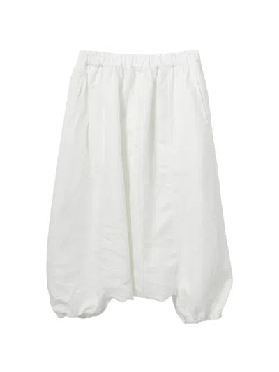 Comme Des Garçons Elasticated-cuff Trousers In White