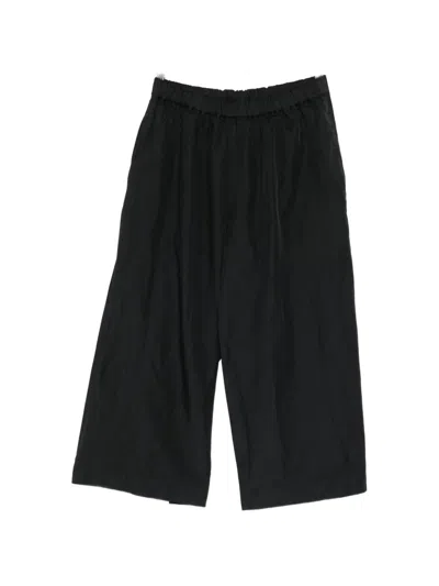 Comme Des Garçons Elasticated-waist Cropped Trousers In Black