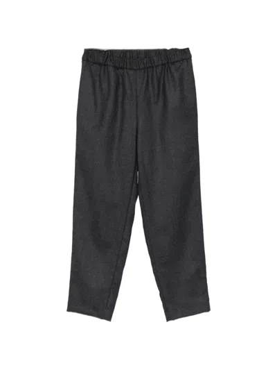 Comme Des Garçons Elasticated-waist Cropped Trousers In Gray