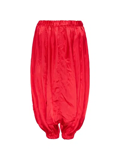 Comme Des Garçons Elasticated-waist Drop-crotch Trousers In Red
