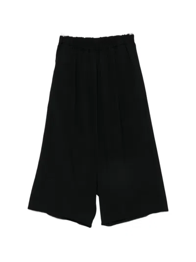Comme Des Garçons Elasticated-waistband Cropped Trousers In Black