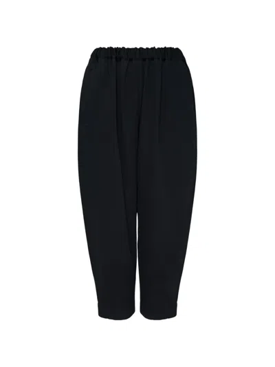Comme Des Garçons Elasticated-waistband Tapered Trousers In Black