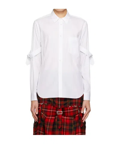 Comme Des Garçons Elbow-buckle Detailed Cotton Shirt