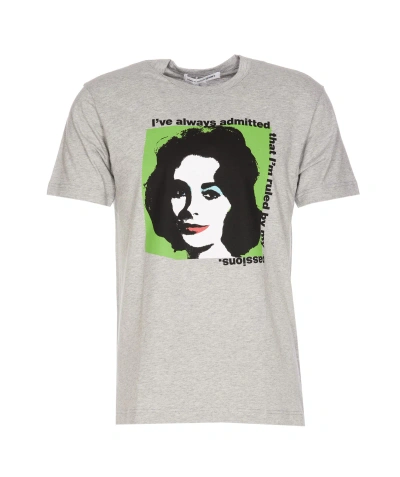 Comme Des Garçons Elizabeth Taylor Print T-shirt In Grey