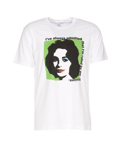 Comme Des Garçons Elizabeth Taylor Print T-shirt In White
