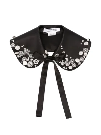 Comme Des Garçons Verzierter Satinkragen In Black