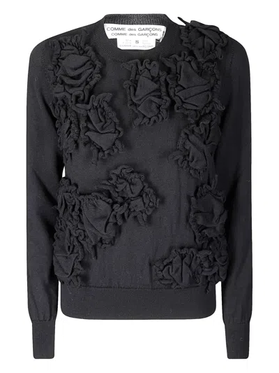 Comme Des Garçons Embellished Sweater In Black