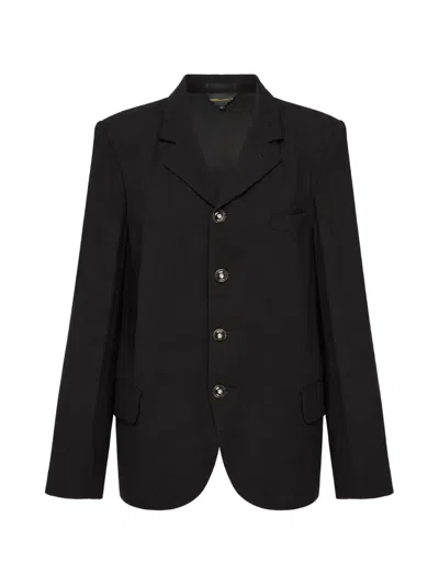 Comme Des Garçons Embellished-button Blazer In Black