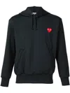 Comme Des Garçons Comme Des Garcons Ladies Long-sleeve Embroidered Heart Logo Hoodie