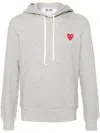 Comme Des Garçons Logo Cotton Hoodie With Drawstring Hood In Gray