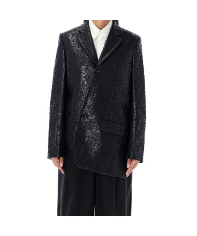 COMME DES GARÇONS EMBOSSED FLORAL PATTERN SUIT COAT