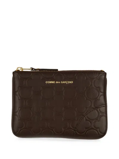 Comme Des Garçons Embossed Leather Wallet In Brown