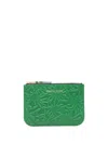 Comme Des Garçons Embossed Leather Wallet In Green