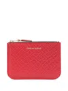 Comme Des Garçons Embossed Leather Wallet In Red