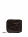 Comme Des Garçons Embossed-logo Wallet In Brown