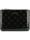 Comme Des Garçons Black Patent Polka Dot Pouch