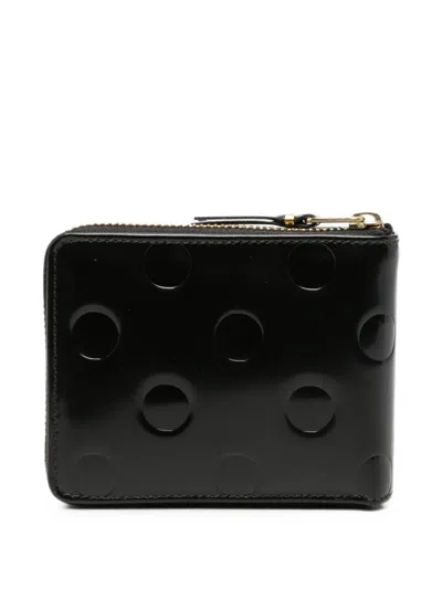 Comme Des Garçons Embossed Polka-dot Wallet In Red