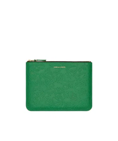 Comme Des Garçons Embossed Zip-up Wallet
