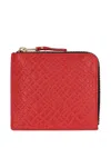 Comme Des Garçons Wallet Leather Zipped Coin Purse In Red