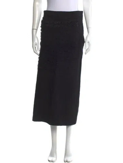 Pre-owned Comme Des Garçons Embroidered Accent Midi Length Skirt In Black