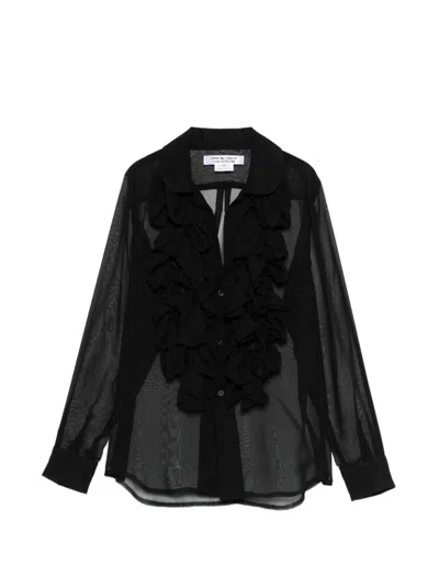 Comme Des Garçons Embroidered Blouse In Black
