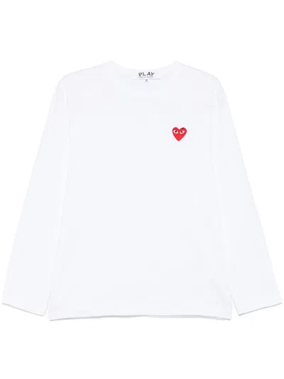 Comme Des Garçons Comme Des Garcons Embroidered Heart T-shirt In Yellow