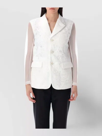 COMME DES GARÇONS EMBROIDERED ORGANZA FLOWER JACKET