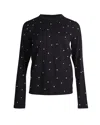 Comme Des Garçons Comme Des Garcons Embroidered Polka Dot Long Sleeve Top In Black Cotton In Black
