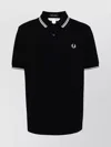 Comme Des Garçons Fred Perry Strong Will Polo Shirt In Black