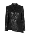 Comme Des Garçons Floral Embroidered Asymmetric Faux Leather Jacket In Black