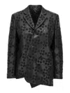 Comme Des Garçons Floral Embroidered Asymmetric Faux Leather Jacket