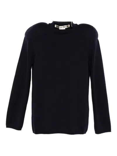 Comme Des Garçons Exaggerated-shoulder Wool Jumper In Multi