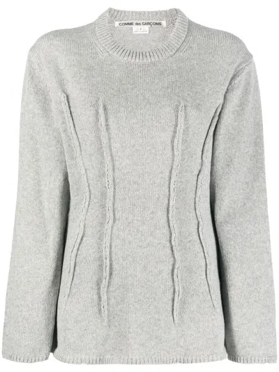 Comme Des Garçons Exposed-seam Wool Jumper In Grau