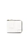 Comme Des Garçons Exposed-seams Zip-up Wallet In White