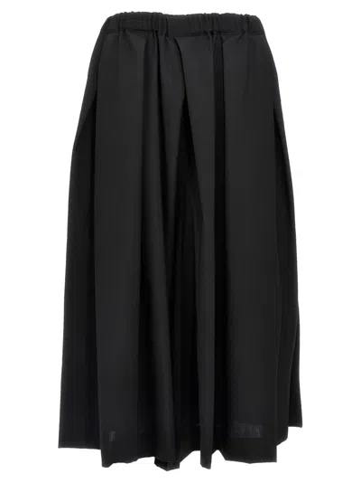 Comme Des Garçons Extra Wide Leg Wool Trousers In Black