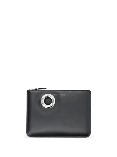 Comme Des Garçons Eyelet-detail Wallet In 1 Black